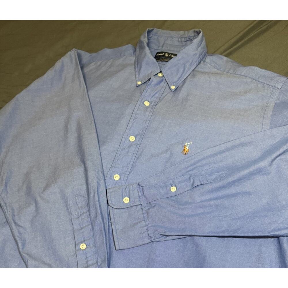 Vintage Ralph Lauren Yarmouth OCBD Shirt Mens 16.5 33 Blue Pinpoint Oxford